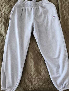 Champion Light Gray Kids Sweatpants with Small Logo